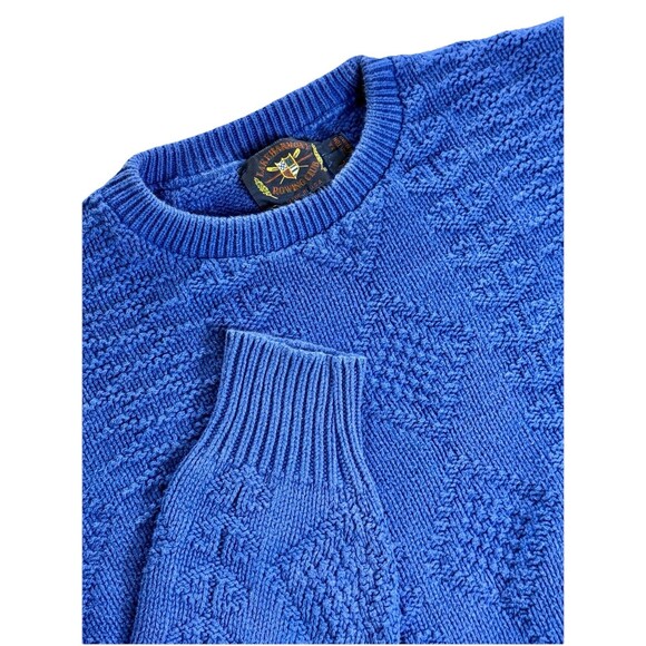 Vintage Lake Harmony Rowing Club Mens Cable Knit Grandpa Sweater Coastal Sz Lg - Picture 1 of 8